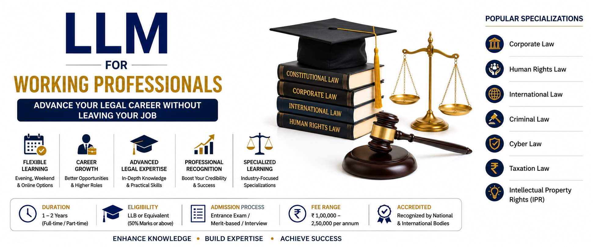 LLM for Working Professionals: Eligibility, Admission, Specializations & Career Opportunities