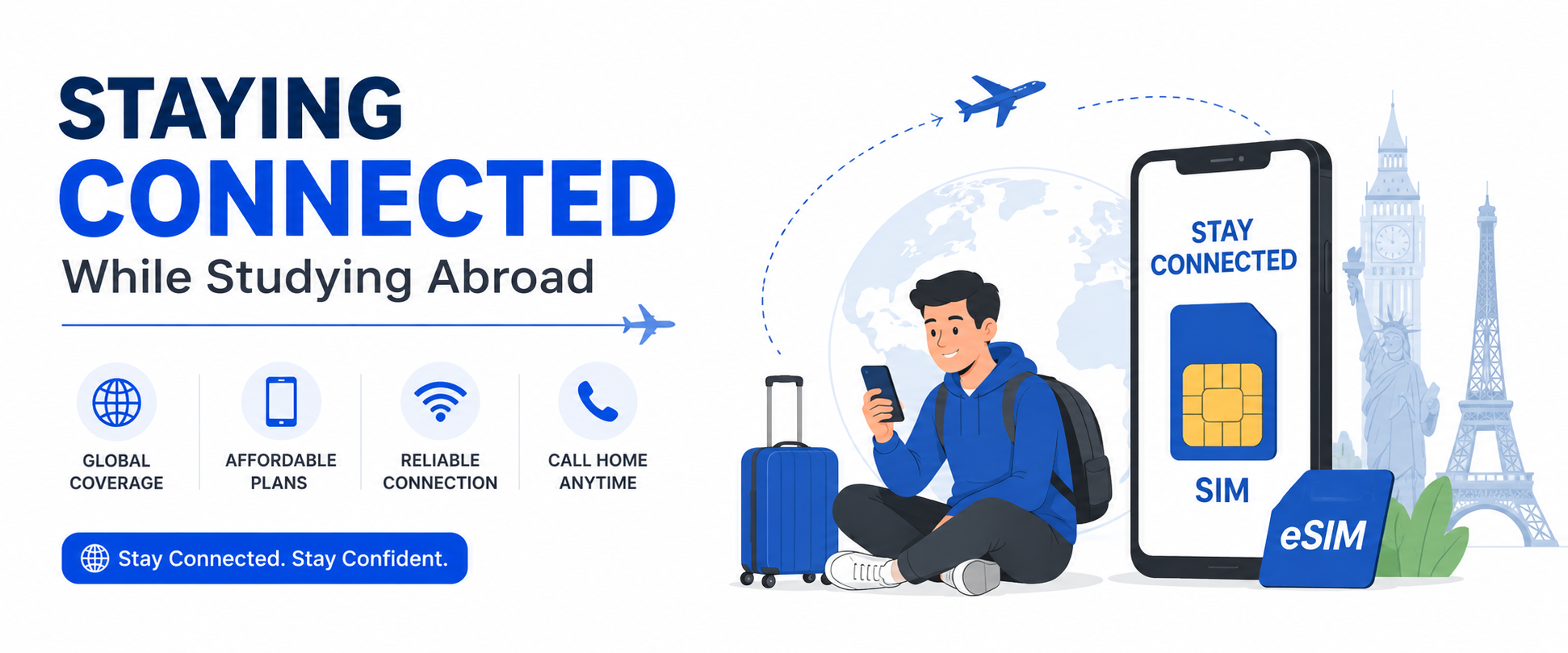 Staying Connected While Studying Abroad: A Complete Guide to SIM Cards, eSIMs & Mobile Connectivity