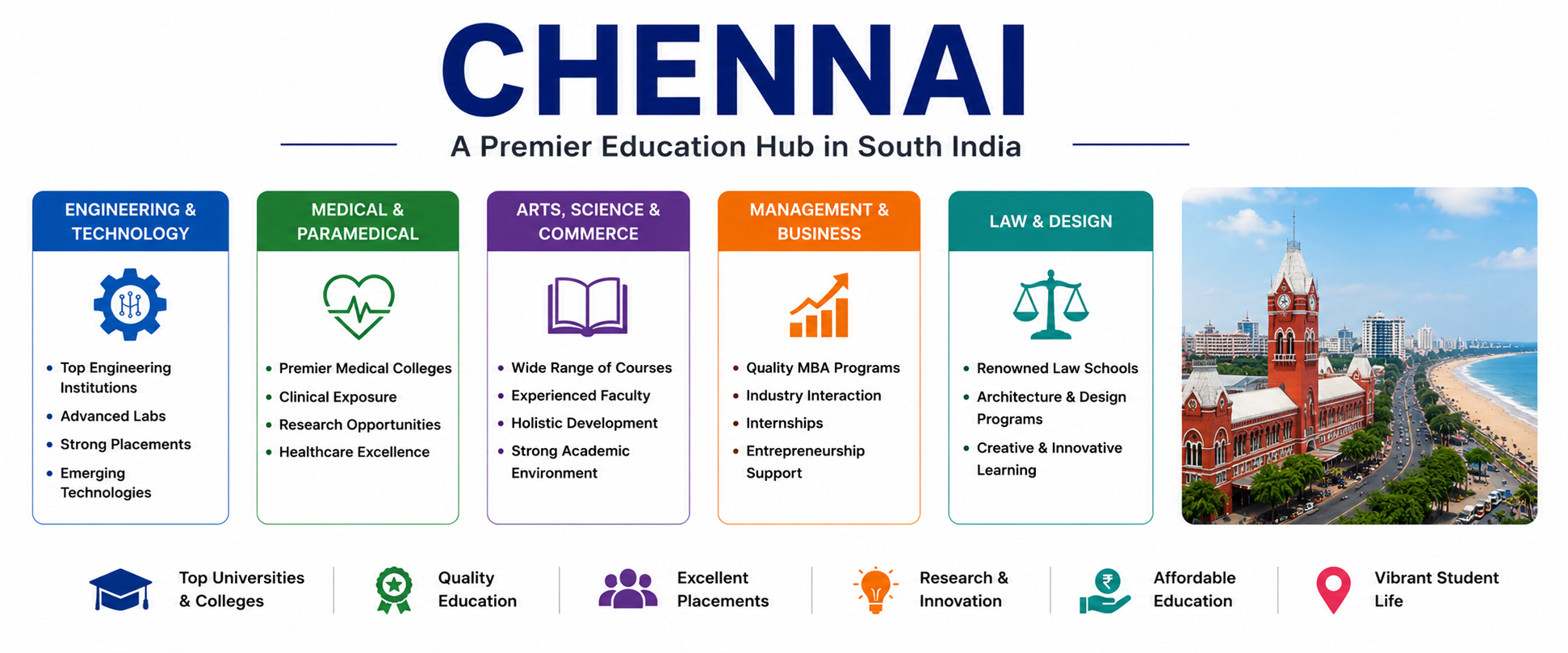 Chennai Colleges : A Complete Guide to Higher Education, Courses & Admissions