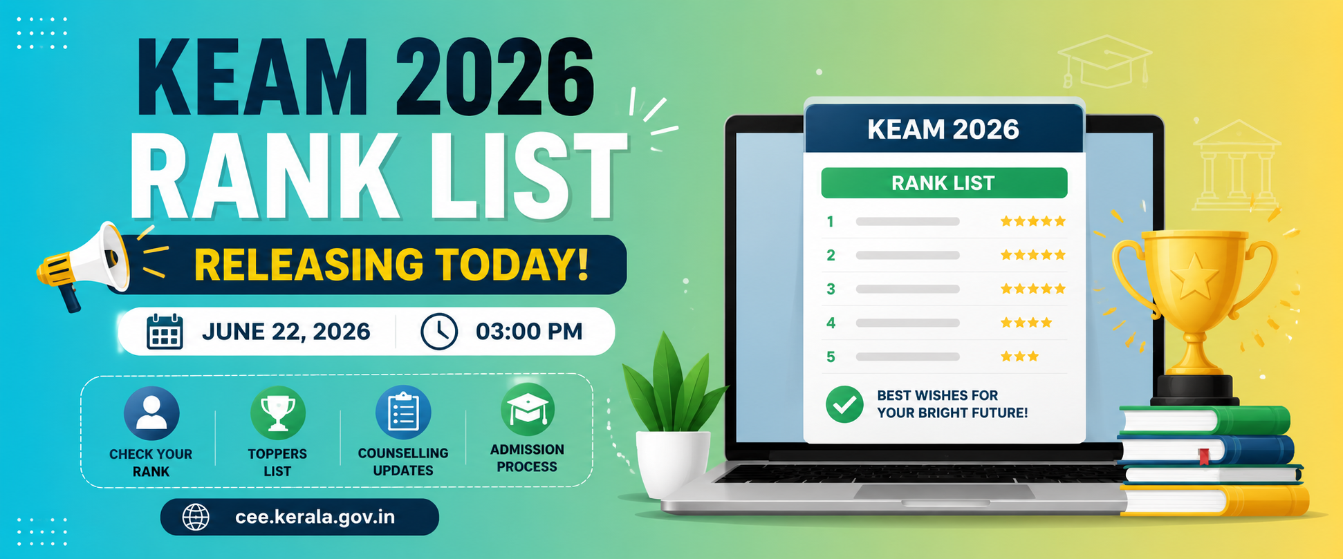 KEAM 2026 Rank List Released Today: Check Ranks, Toppers, Counselling and Admission Updates