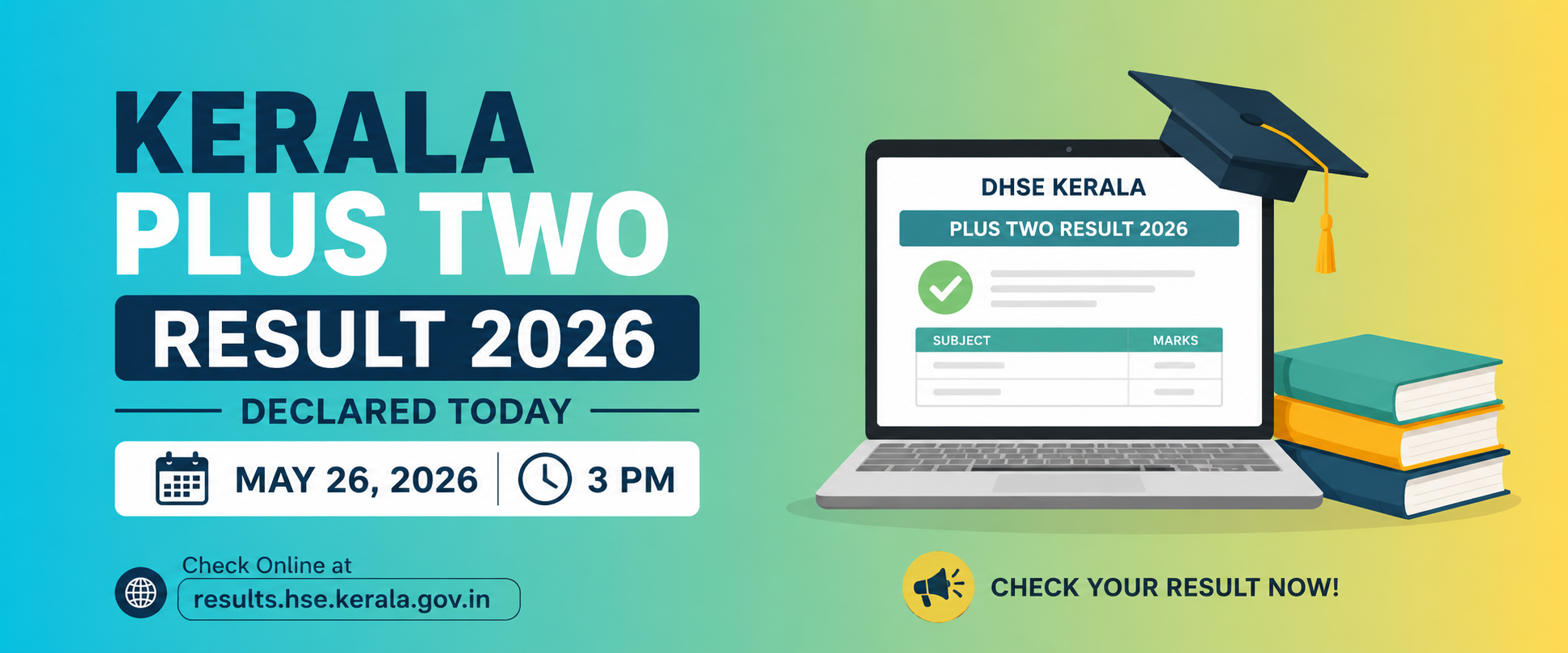 Kerala Plus Two Result 2026 Will Be Declared Today at 3 PM: Check DHSE +2 Result Online
